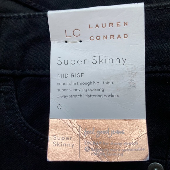 LC Lauren Conrad midrise super Skinny Jean 4 way stretch size 0 - Picture 7 of 16